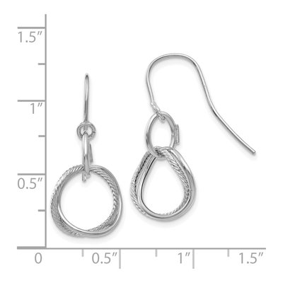 14K White Gold Twisted Circle Dangle Earrings – view 6