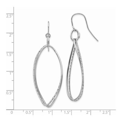 14K White Gold Twisted Dangle Earrings – view 3
