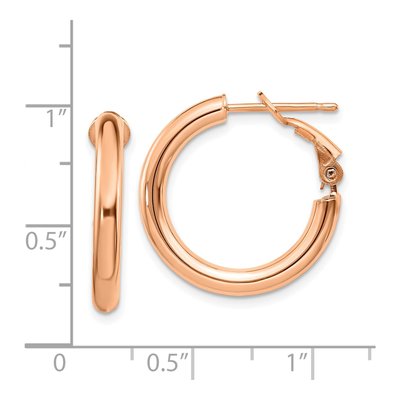 14K Rose Gold 22mm Omega Back Hoop Earrings – view 5