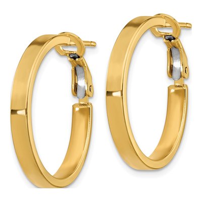 14K Yellow Gold 24mm Square Tube Hoop Earrings – view 3