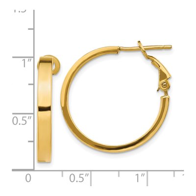 14K Yellow Gold 24mm Square Tube Hoop Earrings – view 5