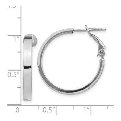 14K White Gold 24mm Square Tube Hoop Earrings – view 5