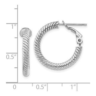 14K White Gold 21mm Twisted Hoop Earrings – view 5