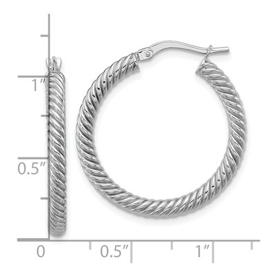 14K White Gold 26mm Twisted Hoop Earrings – view 5
