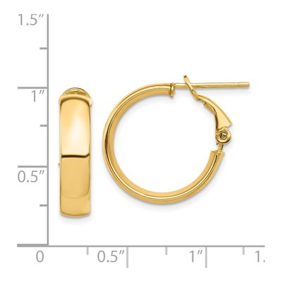 14K Yellow Gold 21mm Flat Tube Hoop Earrings – view 5