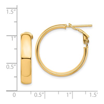 14K Yellow Gold 26mm Flat Tube Hoop Earrings – view 3