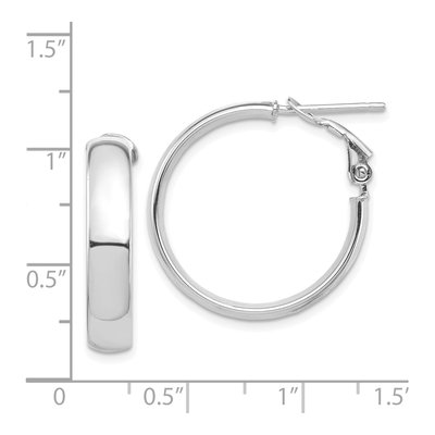 14K White Gold 26mm Flat Tube Hoop Earrings – view 3