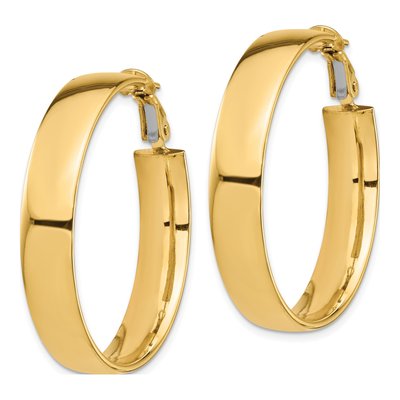 14K Yellow Gold 36mm Omega Back Tube Hoop Earrings – view 3