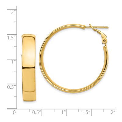 14K Yellow Gold 36mm Omega Back Tube Hoop Earrings – view 5
