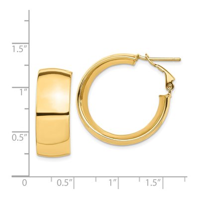 14K Yellow Gold 28mm Omega Back Tube Hoop Earrings – view 5