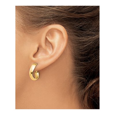 14K Yellow Gold 20mm Wavy Hoop Earrings – view 4