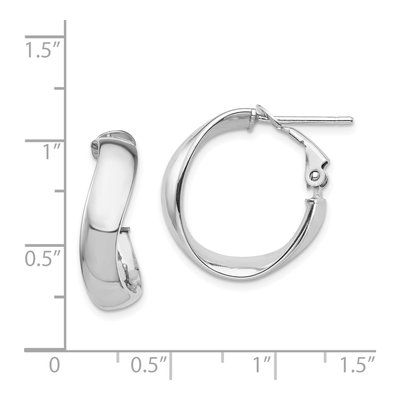 14K White Gold 20mm Wavy Hoop Earrings – view 5
