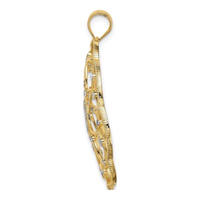 14K Yellow Gold Spiral Circle Pendant – view 3