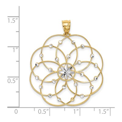 14K Yellow Gold Spiral Circle Pendant – view 4