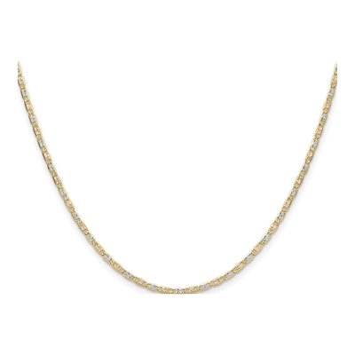 14K Tri-Color Gold 2mm Pave Valentino Chain – view 2
