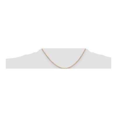 14K Tri-Color Gold 2mm Pave Valentino Chain – view 4