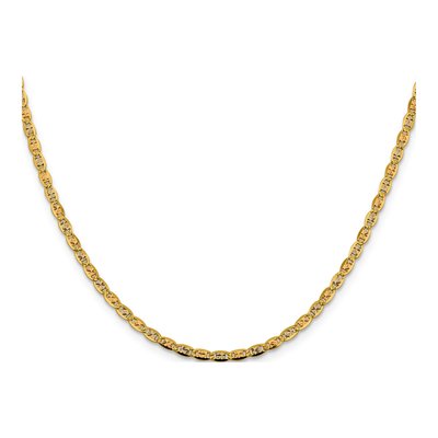 14K Tri-Color Gold 2.75mm Valentino Chain – view 2