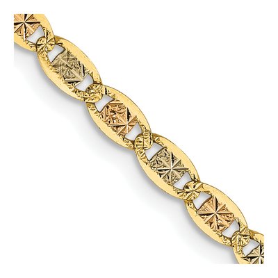 14K Tri-Color Gold 2.75mm Valentino Chain