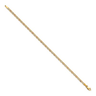14K Tri-Color Gold 2.75mm Valentino Chain Bracelet – view 2