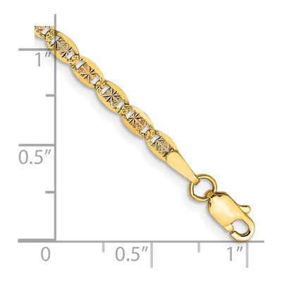 14K Tri-Color Gold 2.75mm Valentino Chain Bracelet – view 3