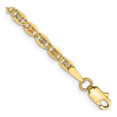 14K Tri-Color Gold 2.75mm Valentino Chain Bracelet