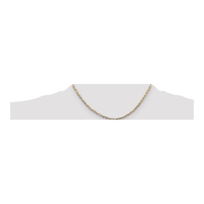 14K Tri-Color Gold 3.2mm Pave Valentino Chain – view 4