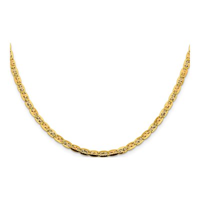 14K Tri-Color Gold 3.8mm Pave Valentino Chain – view 2