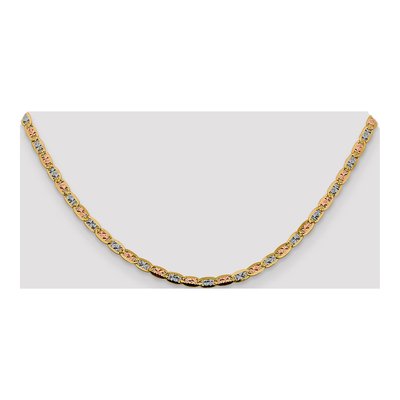 14K Tri-Color Gold 3.8mm Pave Valentino Chain – view 4