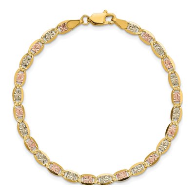 14K Tri-Color Gold 3.8mm Valentino Chain Bracelet – view 5