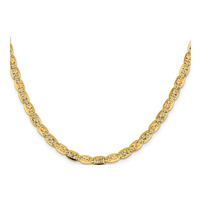 14K Tri-Color Gold 4.65mm Pave Valentino Chain – view 2