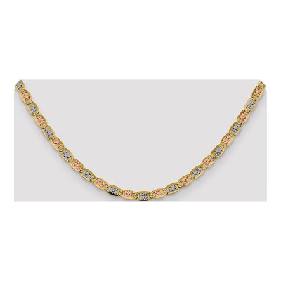 14K Tri-Color Gold 4.65mm Pave Valentino Chain – view 4