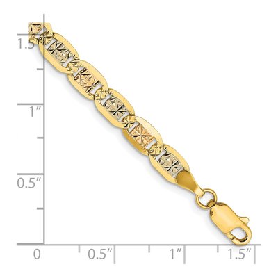 14K Tri-Color Gold 4.65mm Pave Valentino Chain Bracelet – view 3