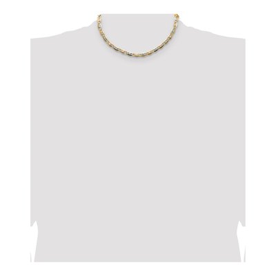 14K Tri-Color Gold 6.1mm Valentino Chain – view 4
