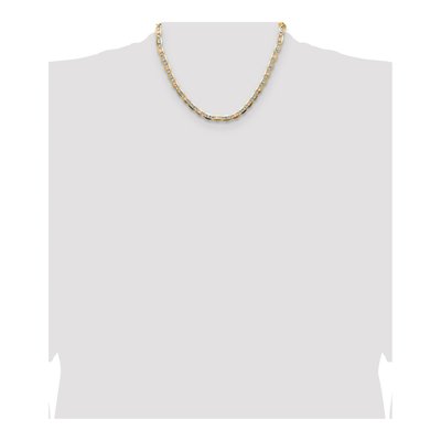 14K Tri-Color Gold 6.1mm Valentino Chain – view 4
