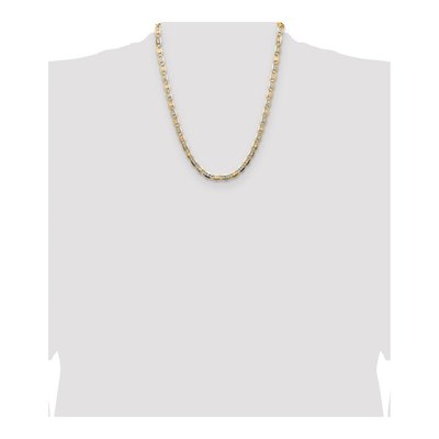 14K Tri-Color Gold 6.1mm Valentino Chain – view 4