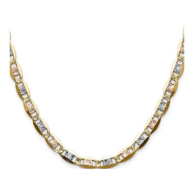 14K Tri-Color Gold 6.1mm Valentino Chain – view 2