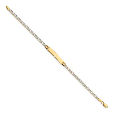 14K Yellow Gold Curb Link ID Bracelet – view 3