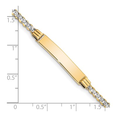 14K Yellow Gold Curb Link ID Bracelet – view 5