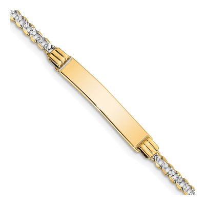 14K Yellow Gold Curb Link ID Bracelet