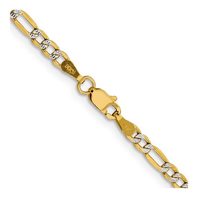 14K Yellow Gold 3.2mm Semi-Solid Figaro Chain – view 3