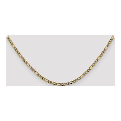 14K Yellow Gold 3.2mm Semi-Solid Figaro Chain – view 4