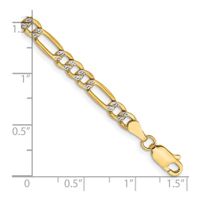14K Yellow Gold 3.9mm Semi-Solid Figaro Chain Bracelet – view 2