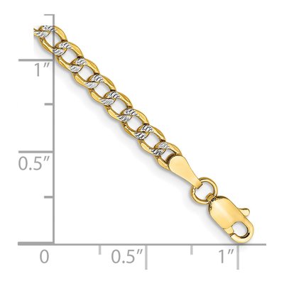 14K Yellow Gold 3.4mm Semi-Solid Curb Chain Bracelet – view 2