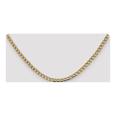 14K Yellow Gold 4.3mm Semi-Solid Pave Curb Chain – view 4