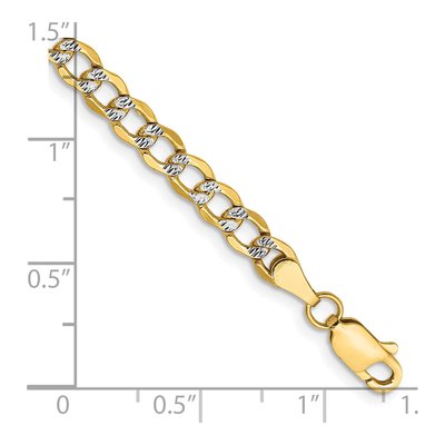 14K Yellow Gold 4.3mm Semi-Solid Curb Chain Bracelet – view 2