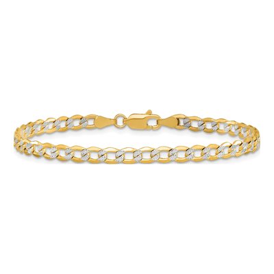14K Yellow Gold 4.3mm Semi-Solid Curb Chain Bracelet – view 3
