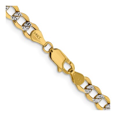 14K Yellow Gold 5.2mm Semi-Solid Pave Curb Chain – view 3