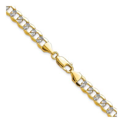 14K Yellow Gold 7.1mm Semi-Solid Pave Curb Chain – view 3