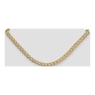 14K Yellow Gold 7.1mm Semi-Solid Pave Curb Chain – view 4