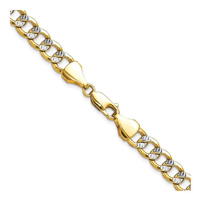 14K Yellow Gold 7.75mm Semi-Solid Pave Curb Chain – view 3